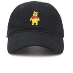 Disney  Winnie the Pooh Adjustable Cap‎ Dad Hat Embroidered Metal Buckle Black Photo 3