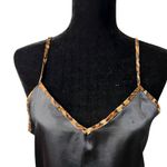 Black and Animal Print Cheetah Slip Dress Size Large Photo 4