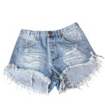 One Teaspoon Le Wolves Distressed Denim Shorts Frayed Hem Women’s Size 26 Photo 1