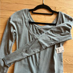 Free People Hot Shot Long Sleeve Onesie Size Medium Gray Photo 3