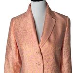 Lafayette 148 Women Blazer Size 6 Peach All Over Floral Print Suit Jacket Office Orange Photo 5