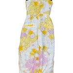 Reiss  Kay Linen Floral Print Tie Front Midi Dress Sz 0 Photo 14