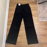 ZARA  Black Wide Leg Distressed Jeans Size 6 New High Waist Photo 8