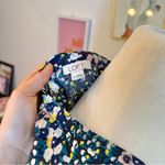 Loft  Short Sleeve Floral Print Tie-Waist Romper in Navy Blue Size S EUC! Photo 8