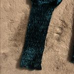 Miami Teal Velvet Puff Sleeve Blouse Photo 4