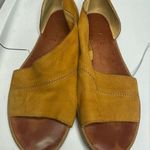 1. State mustard yellow nubuck leather suede open flat sandals Size 7 Photo 0