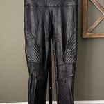 Spanx  Black Faux Leather Moto Leggings - Large Photo 0