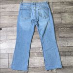 ZARA  High Rise Straight Leg Light Blue Wash Raw Distressed Hem Jeans Photo 2