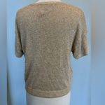 Loft  Metallic Gold short sleeve pullover round neck sweater Size Medium NWT Photo 4