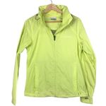 Columbia Bright Neon Yellow Green Packable Lightweight Rain Jacket M Photo 0