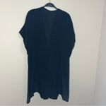 Melrose and Market  one size women’s black sheer swimsuit cover up lace tie kimono Photo 4