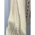 Talbots -3.  Women's Velvet Detail Cable Knit Sweater Off-White Black Medium Peti Photo 2