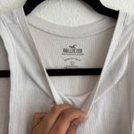 Hollister  White Ribbed High Neck Tank Top Sleeveless Casual‎ Basic Fitted Photo 5