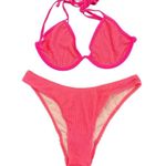 SheIn Pink Bikini Swimwear Set Size Large Swim Suit Bikini Set Cheeky NEW Sexy Photo 0
