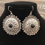 Silver western shield medallion earrings NWT Photo 0