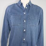 Madewell ‎ Denim Oversized Ex-Boyfriend Shirt in Hutcherson Wash Photo 5