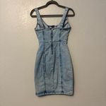 Guess  y2k acid wash denim bustier front slit bodycon sleeveless dress small Photo 8