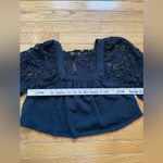Free People  Black XS Boxy Flowy Romantic Flutter Sleeve Hippie Indie Photo 2