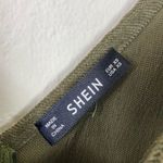 SheIn  Olive Green Corduroy Long Sleeve Round Neck Mini Dress Photo 3