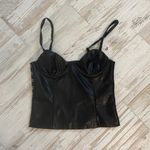Black Leather Corset Top Size XS Photo 0