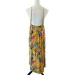 Lulus NWT  Laela Mustard Yellow Floral Print Crochet Swim Cover-Up Beachy Size M Photo 6