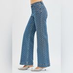 RISEN High Rise Wide Leg Bow Embroidered Jeans Blue Size 0 Photo 1