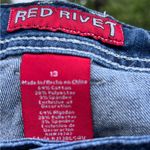 Red Rivet  Distressed Jeans Fleur de Lis Rhinestone Pockets Size 13 Photo 3