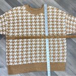 Ava & Viv  Houndstooth Crewneck Pullover Sweater Tan White 1X Photo 11