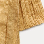 ZARA  NWT Mustard yellow PLEATED LINEN BLEND TUNIC DRESS ZW COLLECTION Photo 5