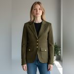 Joie NWOT  Gold Button Fitted Military Blazer Jacket Green Medium Photo 1