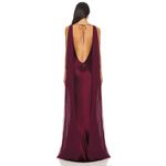 retrofete Julia Silk Draped Open Back Maxi Dress Port Womens Size Medium Red Photo 4