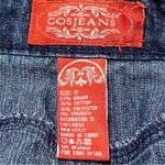 Cos Jeans Denim Skirt Blue Embroidered Rhinestone Western Style Size 12 Photo 3