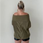 Off the shoulder cable knit sweater Green Size L Photo 2