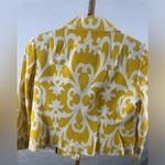 J.Crew Yellow White Retro Crop Blazer Jacket Tapestry Large Print Women’s 4 Photo 4