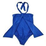Old Navy Blue Halter One Piece Bathing Suit Swimwear Swimsuit Medium Photo 1