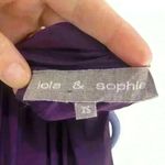 Lola & Sophie Silk Blend Mock Neck Halter Tie Purple Blouse Top Mini Dress XS Photo 5