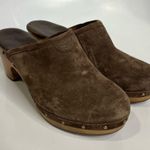 UGG  Abbie clog mules brown suede shearling lined women’s size 7 casual boho Photo 3