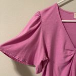 Nation Ltd . Pink Twist Flutter Sleeve Top (L) Photo 3