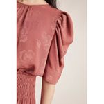 Current Air Anthro Castille Floral Jacquard Wide Leg Jumpsuit Pink Women's XS Photo 2