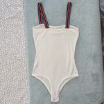 Forever 21 White Striped-Trim Bodysuit Photo 1