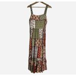 Anthropologie ATL The Label Dress Gypsiana ruffle ladies M Pink Boho Patchwork Maxi Rayon Photo 2