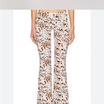 Indah  Brown and White Patterned Flare Pants Photo 2