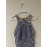 City Studio Maxi Length Blue Floral Lace Sleeveless Formal Dress Prom Wedding Size 10 Photo 1