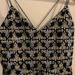 Alice + Olivia Black Gold Silver Velvet Mini Cocktail Dress Size 6 Photo 14