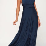 Lulus  Always Stunning Convertible Navy Blue Maxi Dress Size Small Photo 0