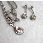 Nicole Miller New  Elegant Bridal/Prom/Pagent Rhinestone Teardrop Necklace Set Photo 2