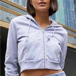 Brandy Melville  Light Blue Zip-Up Hoodie Photo 0