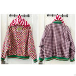 Vintage Oilily Reversible Jacket Quilt Lined Cats Lover And Christmas Size S Red Photo 2