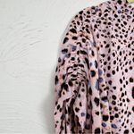 CAbi  Purple Animal Print Short Sleeve Blouse Womens S Oversized Tunic Shirt Photo 9