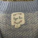 Hippie Rose purple and white plaid pullover v neck long sleeve sweater L Photo 1